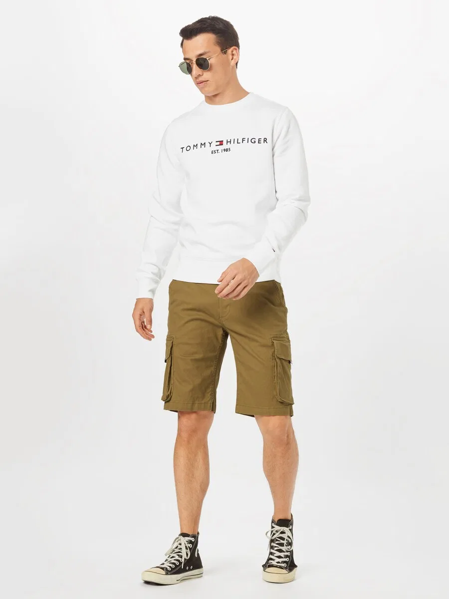 Толстовка TOMMY HILFIGER 'Logo Embroidery Flex' белого цвета — фото 4