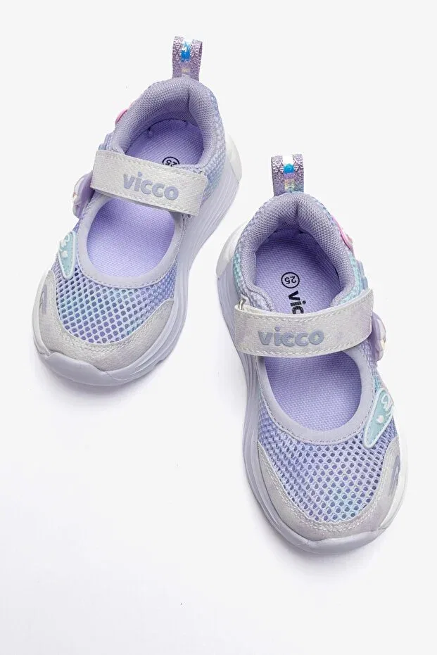 Детские балетки для девочек с анималистичным принтом Sports Ballerinas Vicco, Lilac — фото 3