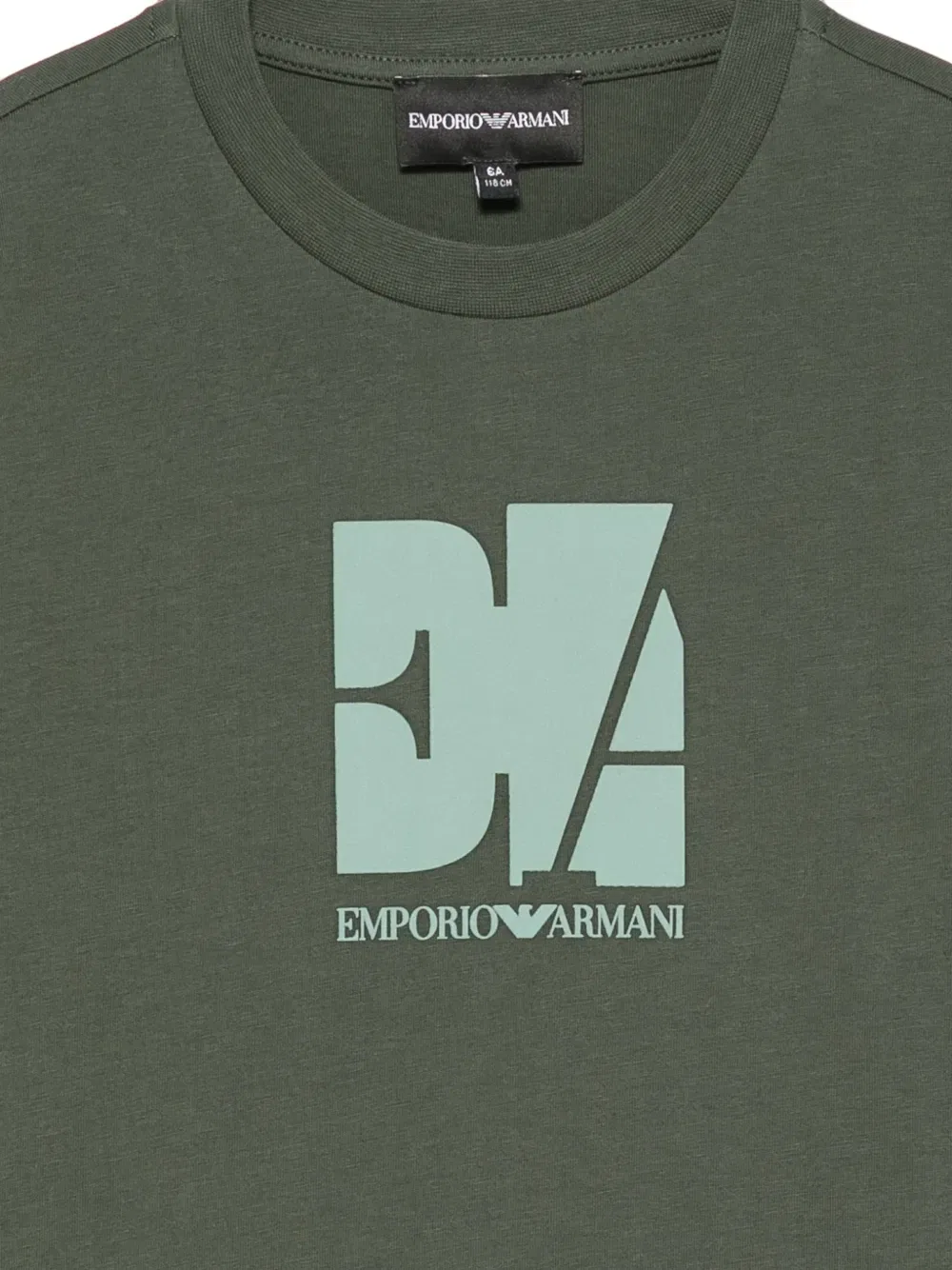 Футболка с длинным рукавом и логотипом Emporio Armani Kids, зеленый — фото 3
