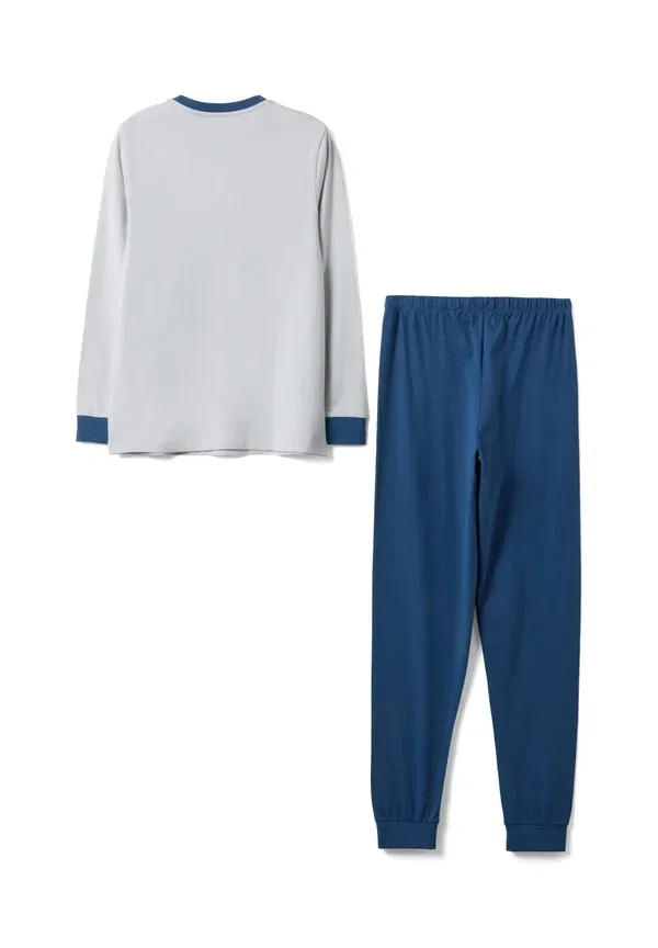 Пижамный комплект из хлопка Regular fit with print set Ovs, grey blue, синий/серый — фото 2
