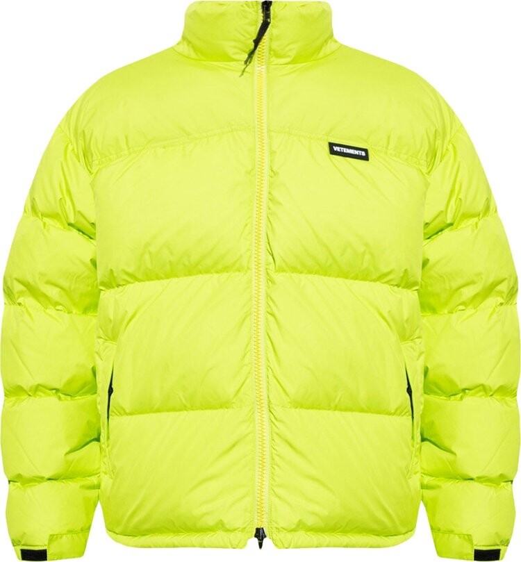

Пуховик Vetements Logo Puffer Jacket 'Neon Green', зеленый