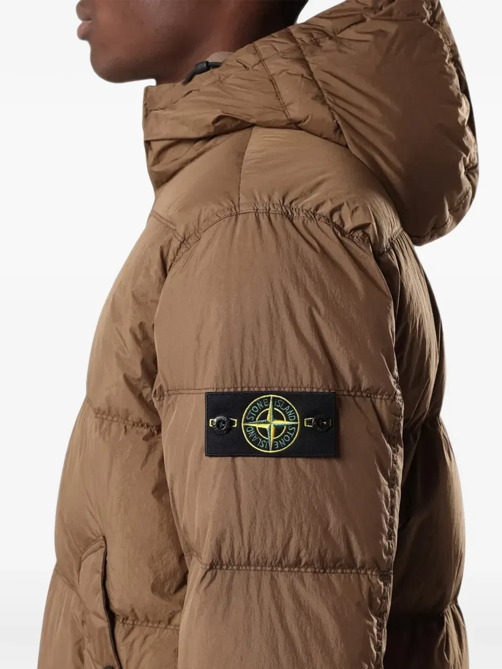 Пуховик 4100037 Crinkle Reps NY Stone Island, коричневый — фото 4
