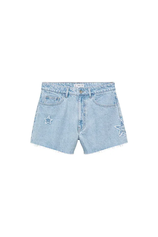 Детские шорты для девочек бермуды хлопковые Mango, Blue — фото 2