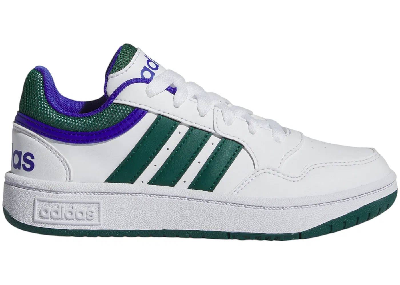 Детские кроссовки для мальчиков с повседневным стилем Adidas Hoops Adidas, Cloud White/Collegiate Green/Lions Blue