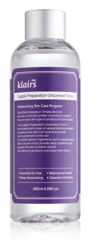 

Увлажняющий тоник, уравновешивающий рН кожи, без отдушек Klairs Supple Preparation Unscented Toner