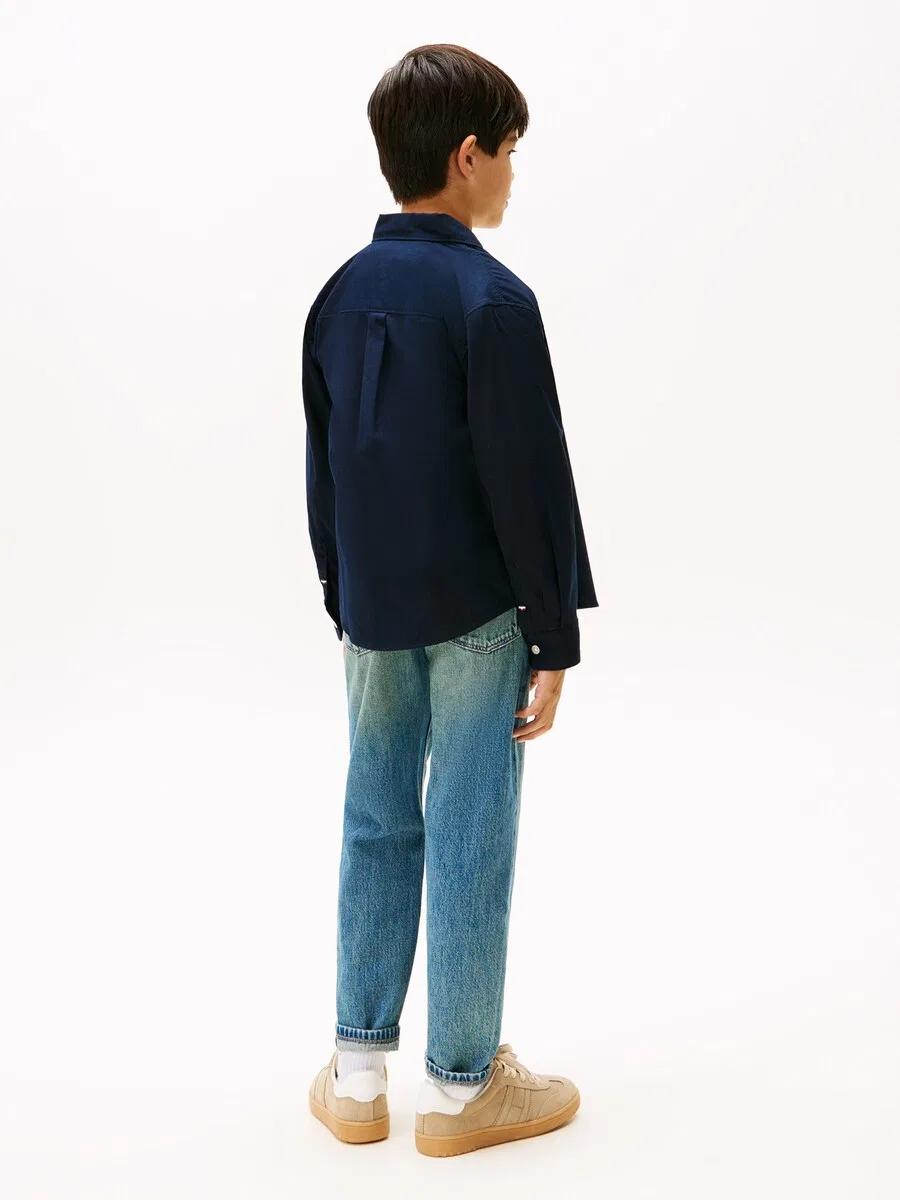 Рубашка на пуговицах TOMMY HILFIGER прямого кроя, модель 'Essential Regular Fit Button-down', цвет морской синий — фото 3