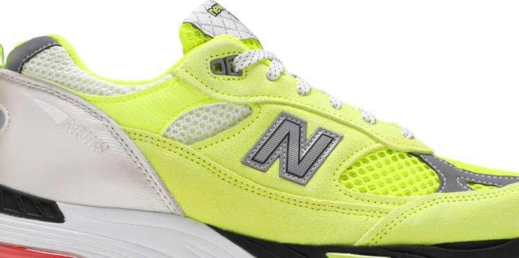 Кроссовки New Balance Aries x 991 Made in England 'Neon Yellow', желтый — фото 3