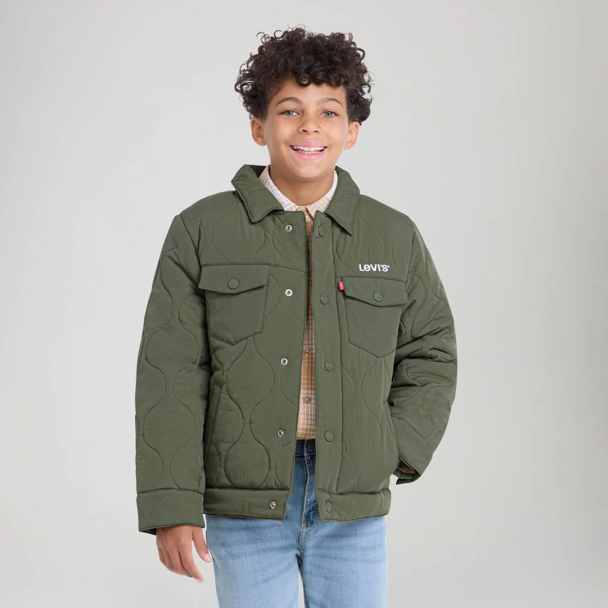 Стеганая куртка дальнобойщика для мальчиков 8-20 лет Levi's, Four Leaf Clover — фото 2