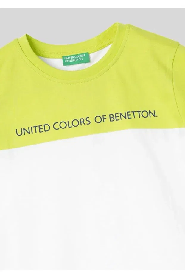 Детская футболка для девочек с принтом Benetton, Pistachio Green — фото 2