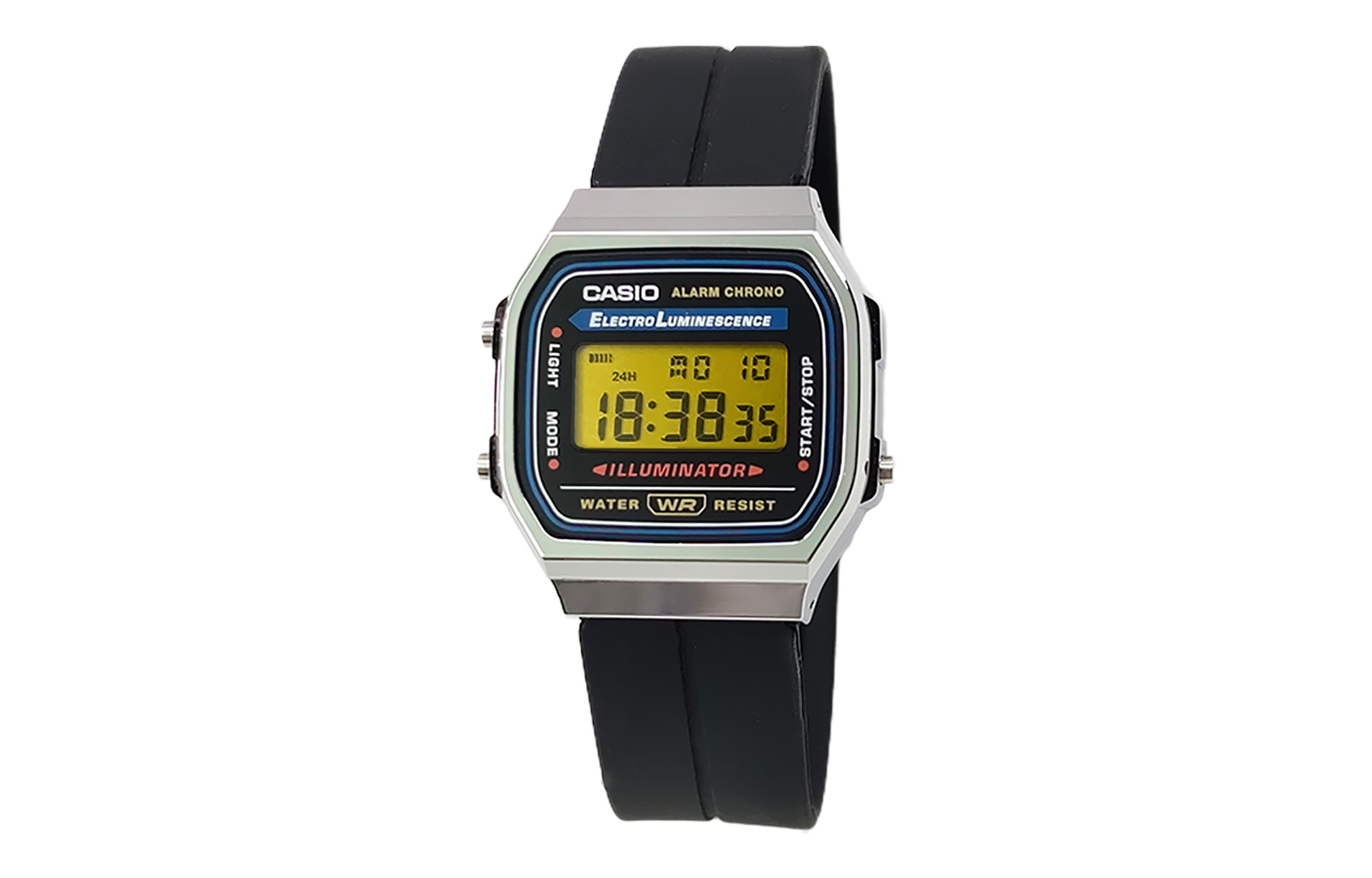 

CASIO Кварцевые часы Retrofit Series с силиконовым ремешком, мужские часы с черным циферблатом