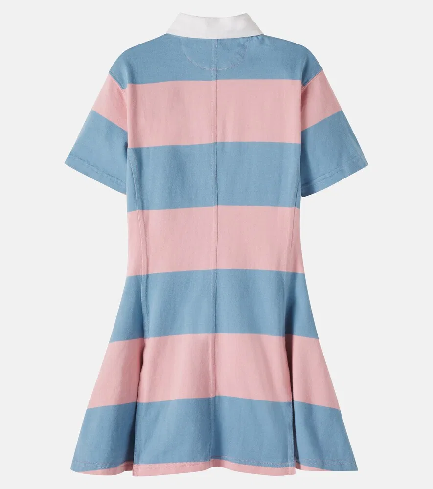 Полосатое хлопковое платье-поло Polo Ralph Lauren Kids, розовый — фото 3