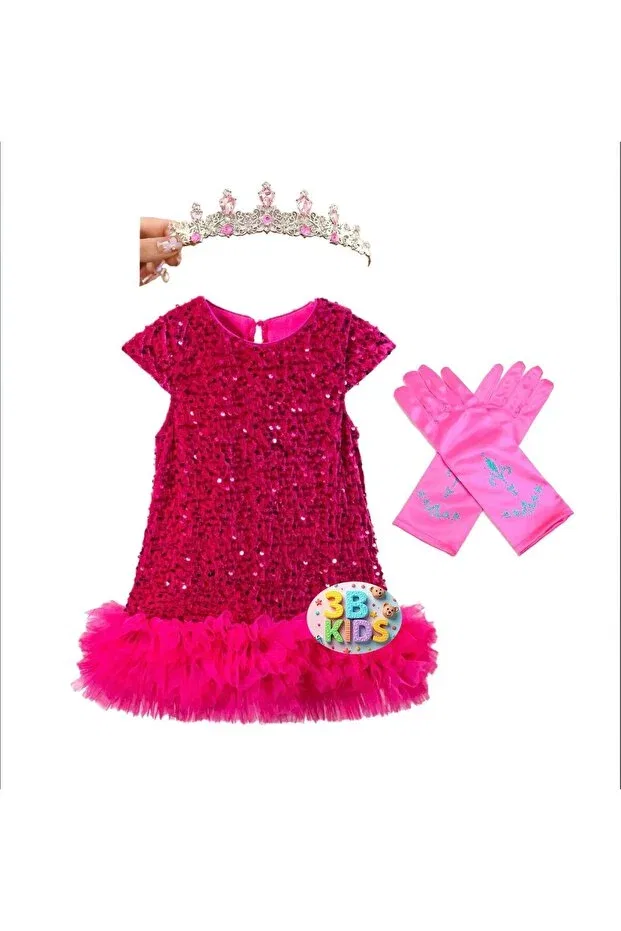 Детское платье для девочек с пайетками и бархатом 3B Kids, Pink