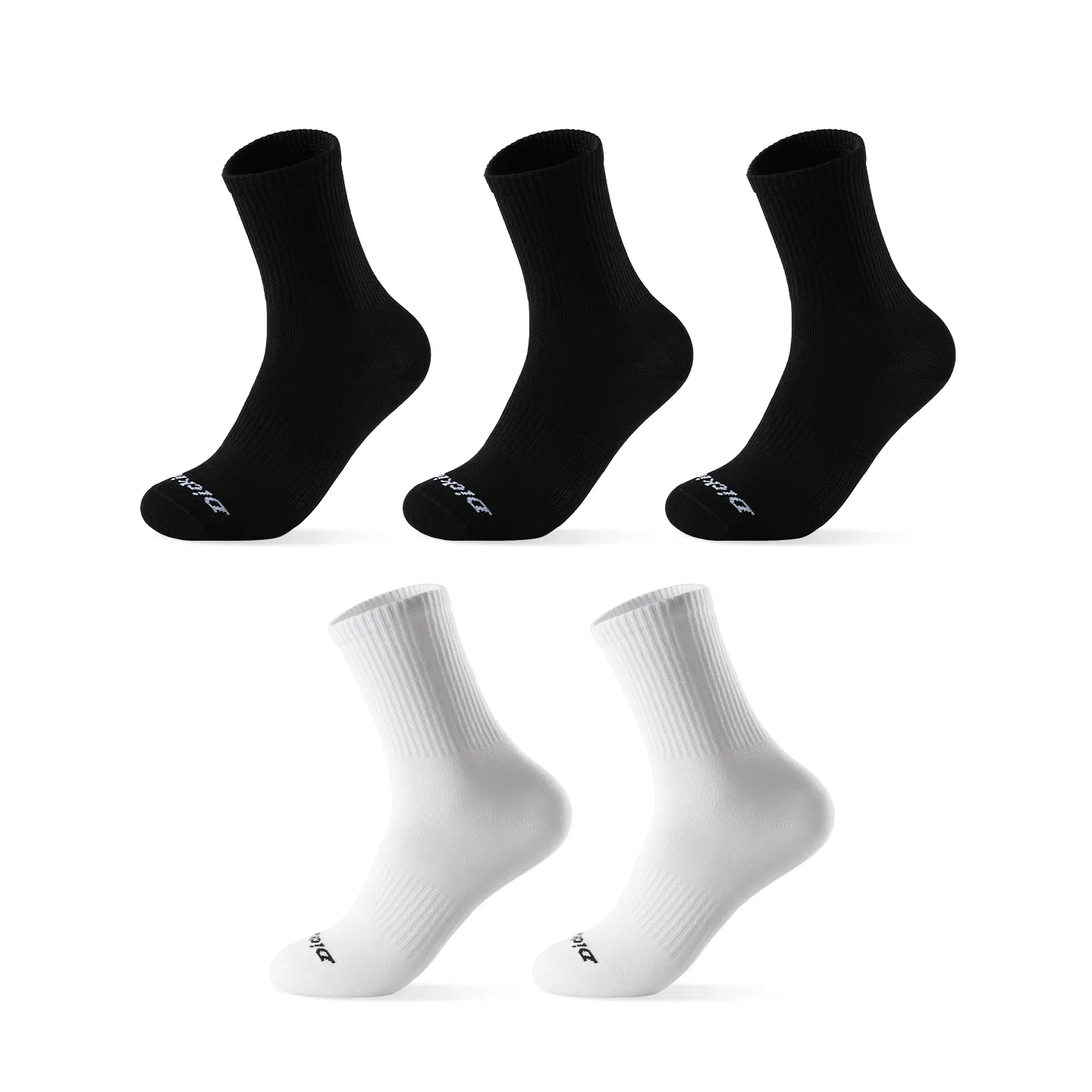 Носки высокие детские с антибактериальным эффектом, комплект из 5 пар, Dickies, Black/White