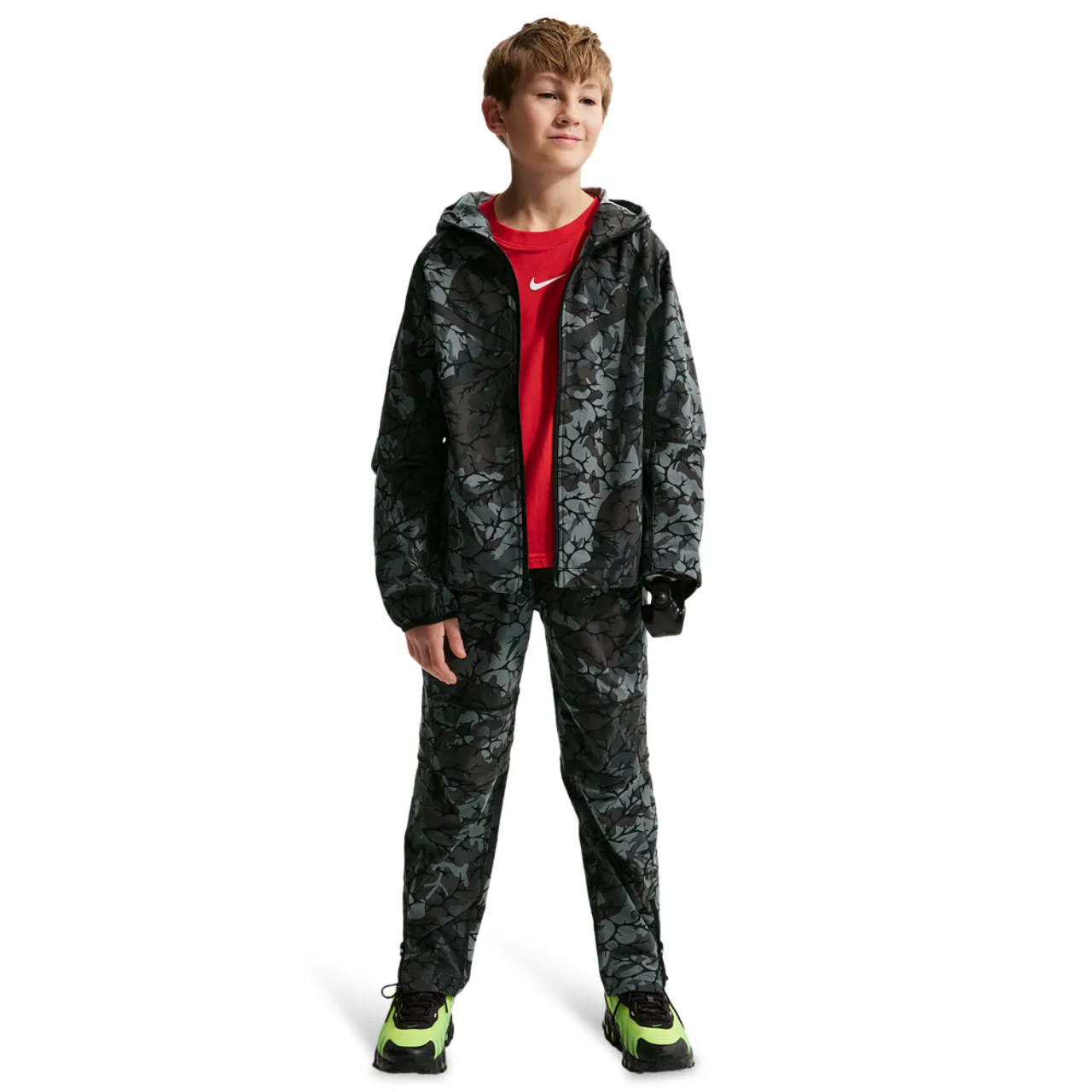 Детская толстовка Tech Woven AOP Full Zip Nike, черный — фото 3