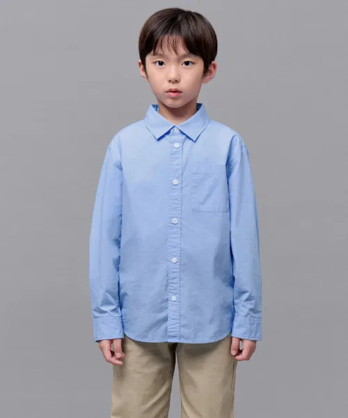 Детская рубашка из поплина с длинным рукавомMUSINSA STANDARD KIDS, Color: Other