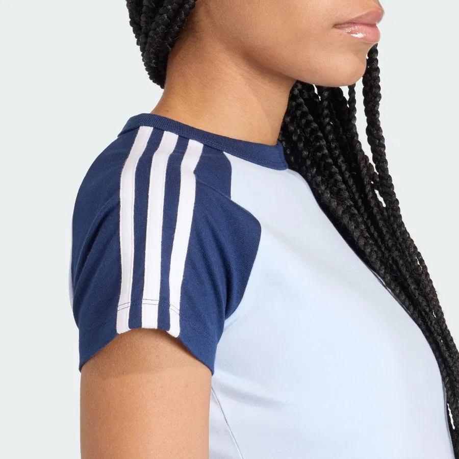 Футболка с длинным рукавом приталенная adidas Originals, Синий — фото 4