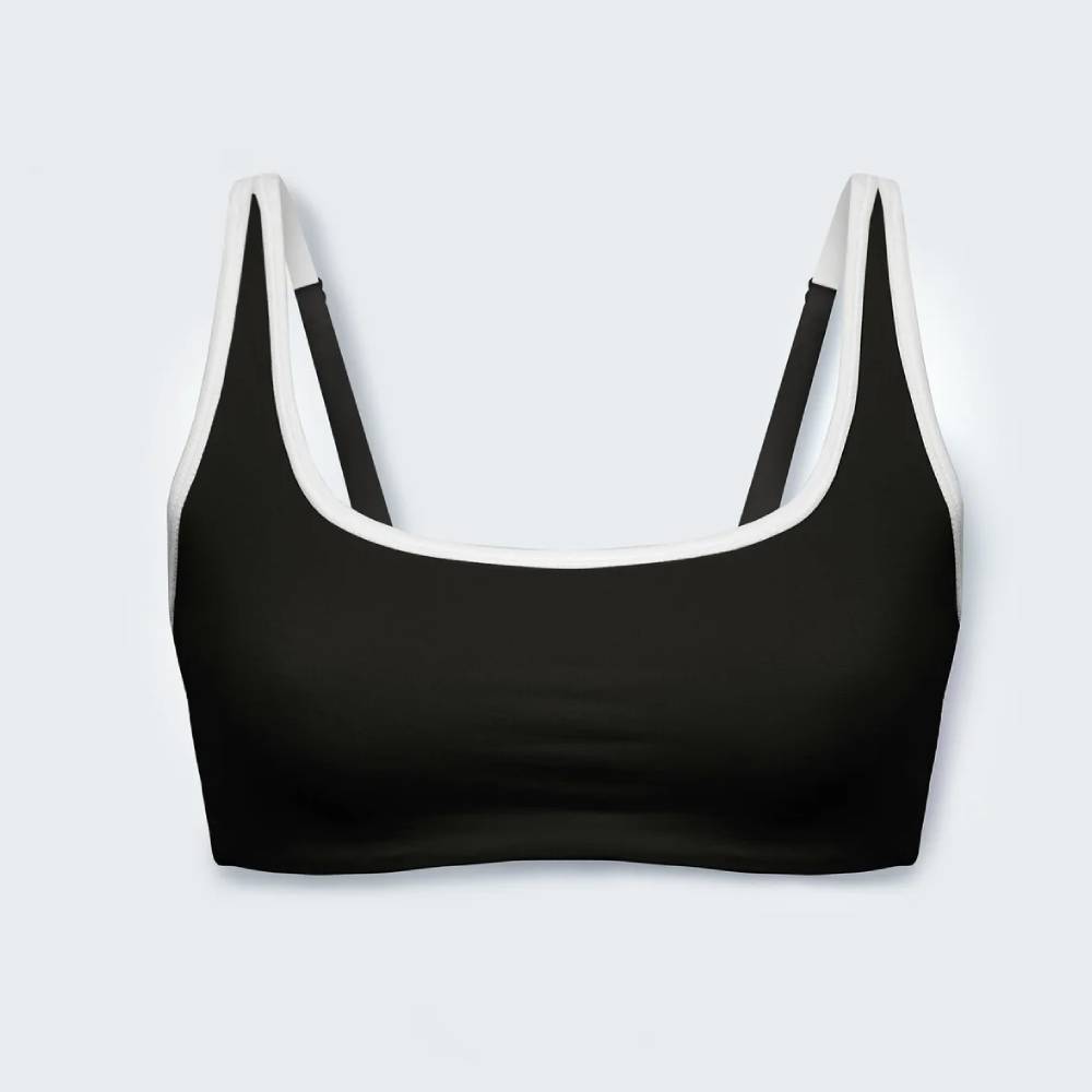 

Бюстгальтер Syrn First Base Scoop Neck, черный/белый