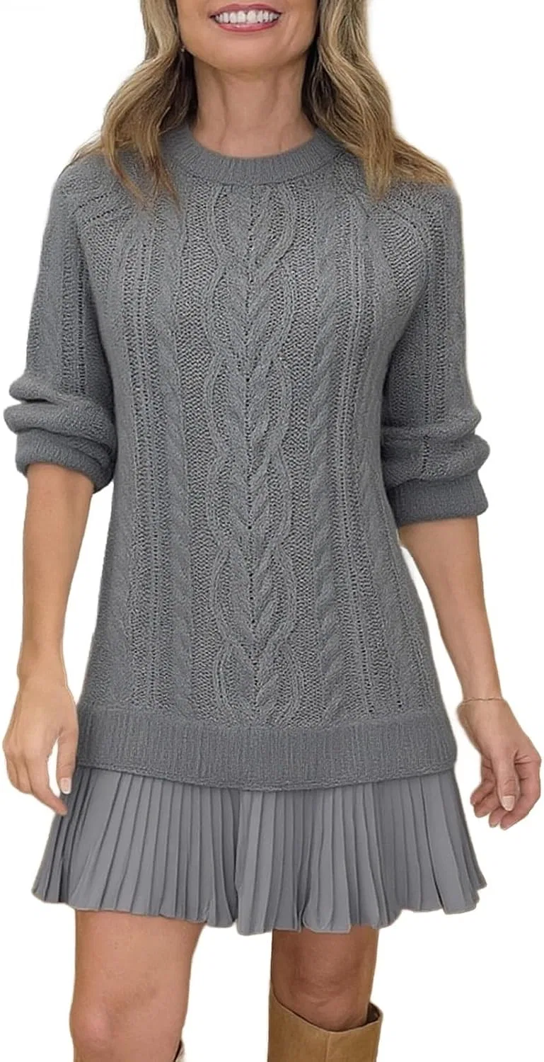 Женское мини-платье с шифоновым подолом Knit, 8