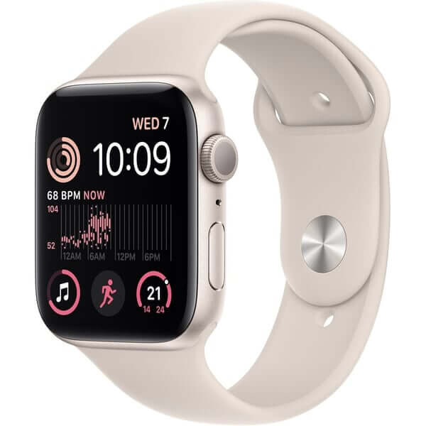 Умные часы Apple Watch Series SE Gen 2 (GPS), 44 мм, Starlight Aluminum Case/Starlight Sport Band - Regular — фото 2