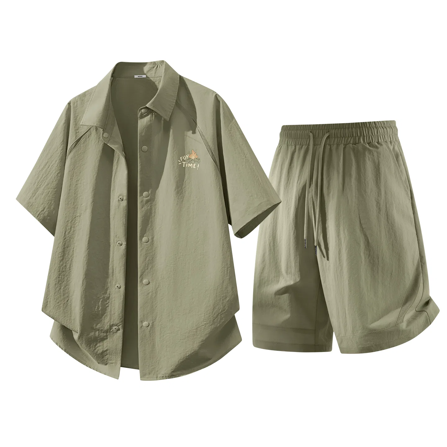 Детский комплект из двух рубашек Bonfire Story Chest Logo MINISO, Army Green