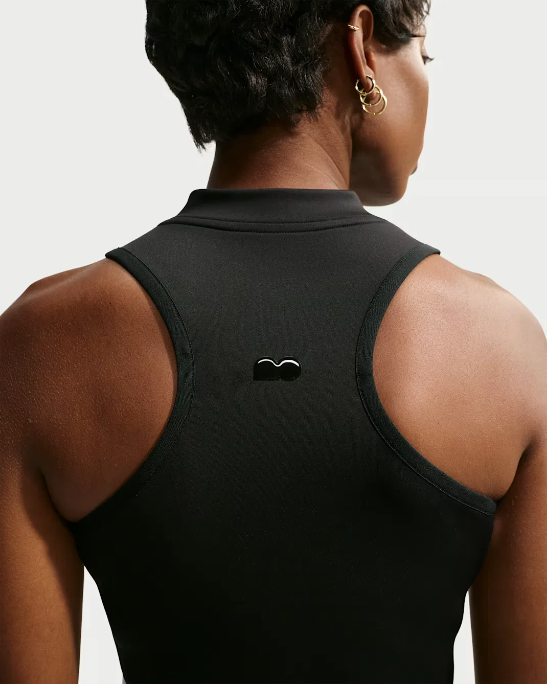 Женская облегающая укороченная майка в стиле модерн Naomi Osaka Nike, Black/White/Black/Black — фото 2