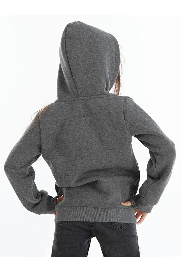 Детские свитшот для девочек с принтом Cute Rabbit Girl's Sweatshirt Denokids, Gray — фото 3