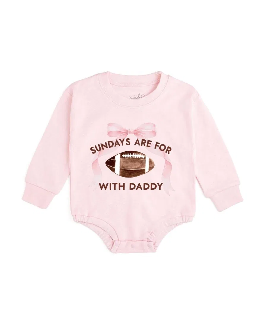 Боди-комбинезон с длинным рукавом с надписью Sundays Are For Football Sweet Wink, Ballet Pink