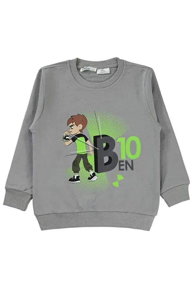 Детские свитшот для мальчиков с принтом Ben10 Ben 10, Gray
