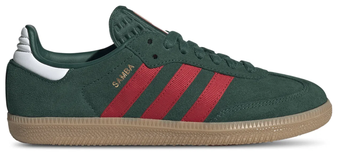 Кроссовки для мальчиков Samba Adidas, цвет Team Dark Green/Gum/Better Scarlet