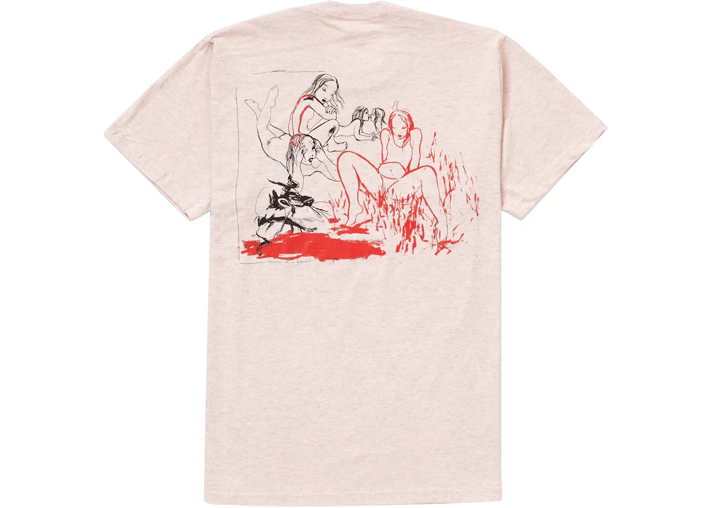 Мужская футболка с принтом Heroines Tee Supreme, Heather Light Pink — фото 2