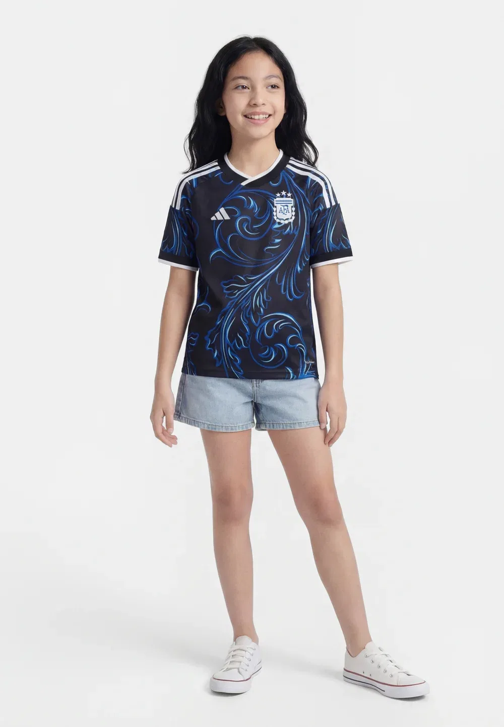 Аргентинская выездная футбольная футболка унисекс Adidas Originals, Black/Lucid Blue/Blue Burst