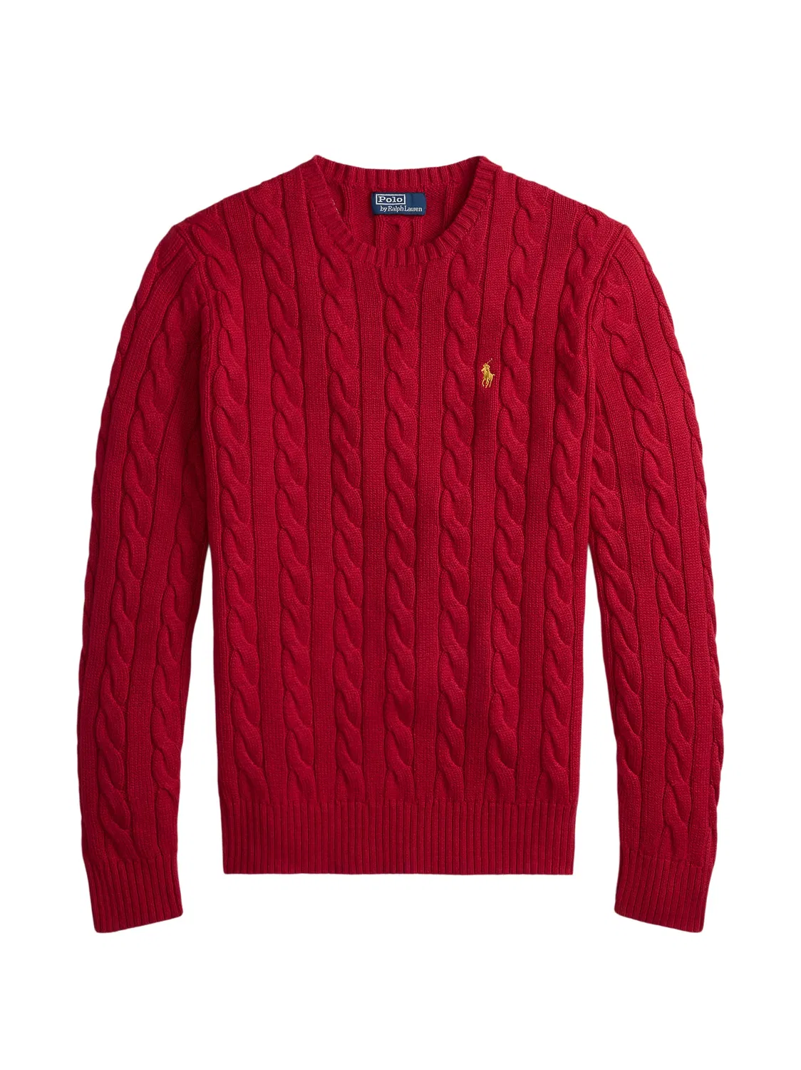 Свитер с крупной вязкой и круглым воротом Polo Ralph Lauren, красный