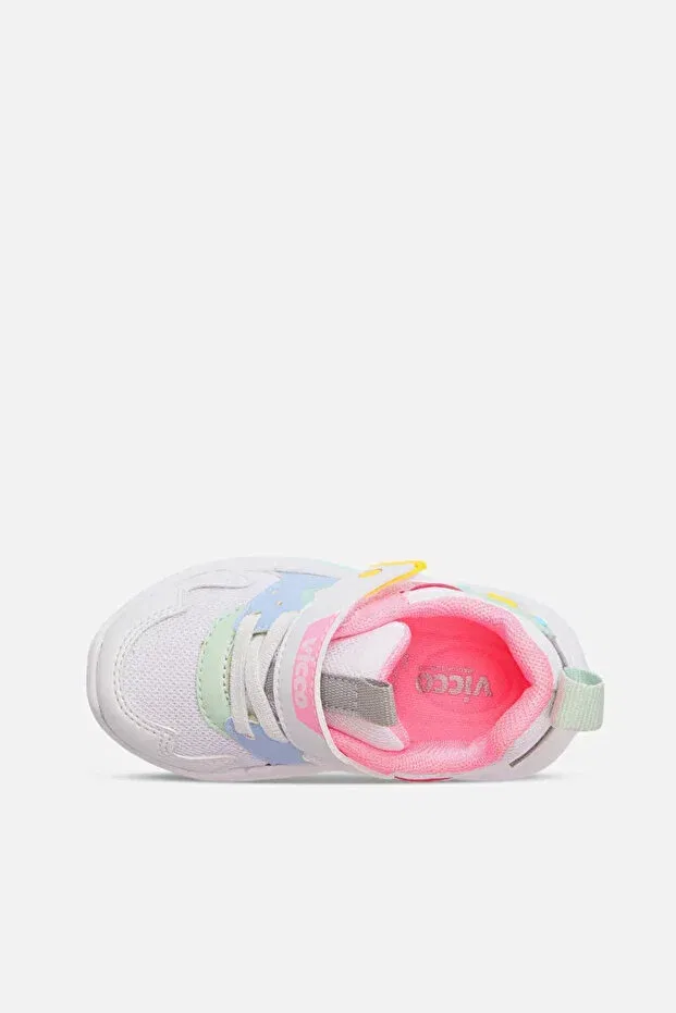 Детские спортивные кроссовки для девочек с липучкой Birdy Phlon Light Sole Vicco, White — фото 4
