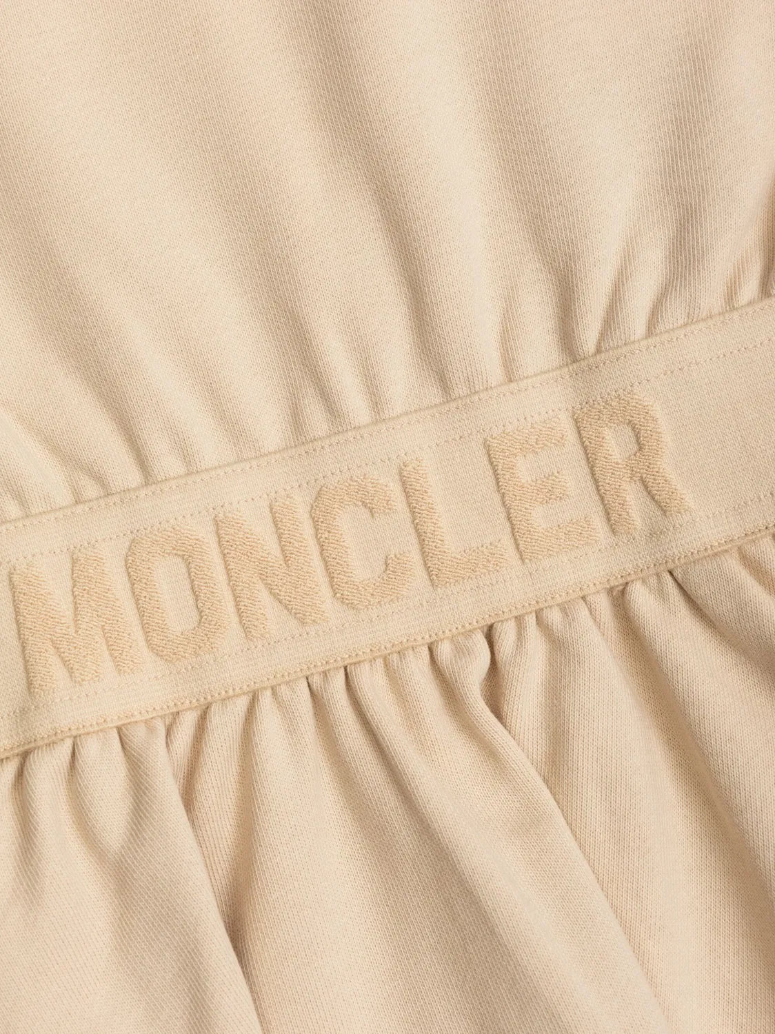 Платье из хлопка нейтрального цвета Moncler, нейтральные — фото 2