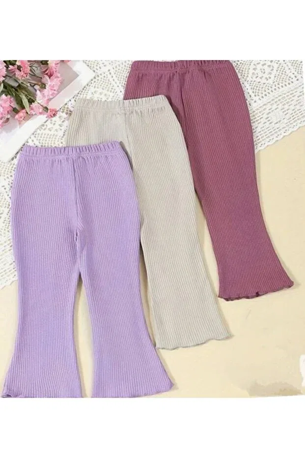 Детские брюки для девочек с эластичным поясом Bebeğime Çorap, Lilac Beige Rose Dried