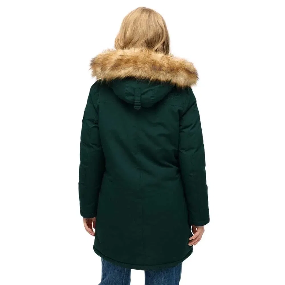 Пуховик Everest Faux Fur Superdry, зеленый — фото 2