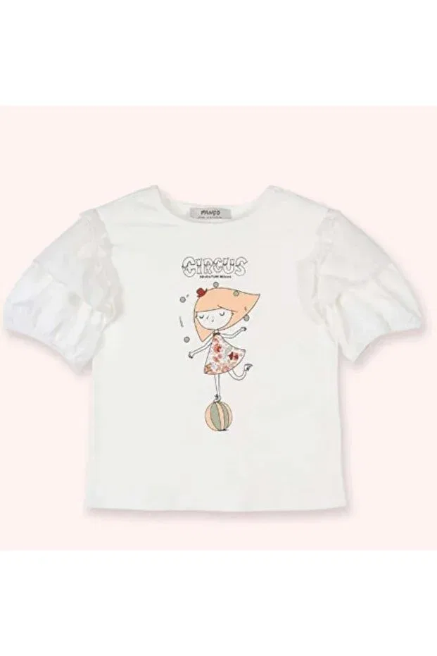Детская футболка с принтом Kiz Bebe Nostalgic Dream Panço, Ecru