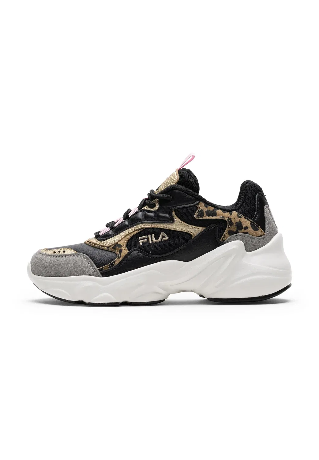 Детская обувь Collene - скейтерские кроссовки Fila, Black-Leopard