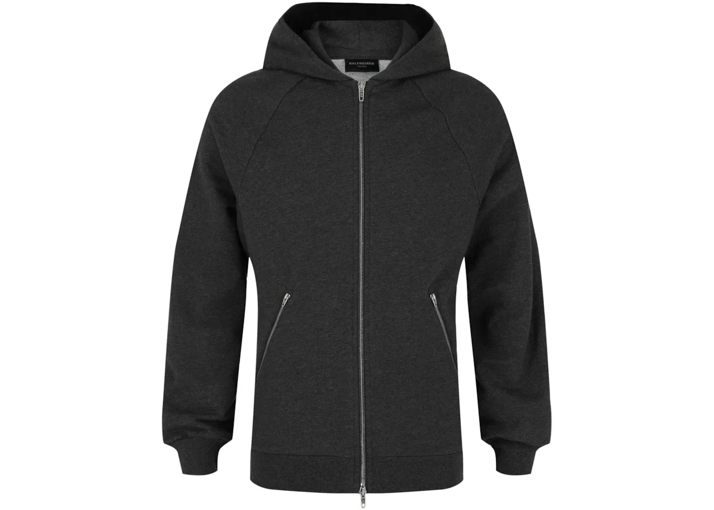 Мужской худи с вышивкой Balenciaga Hoodie, Dark Heather Grey Black