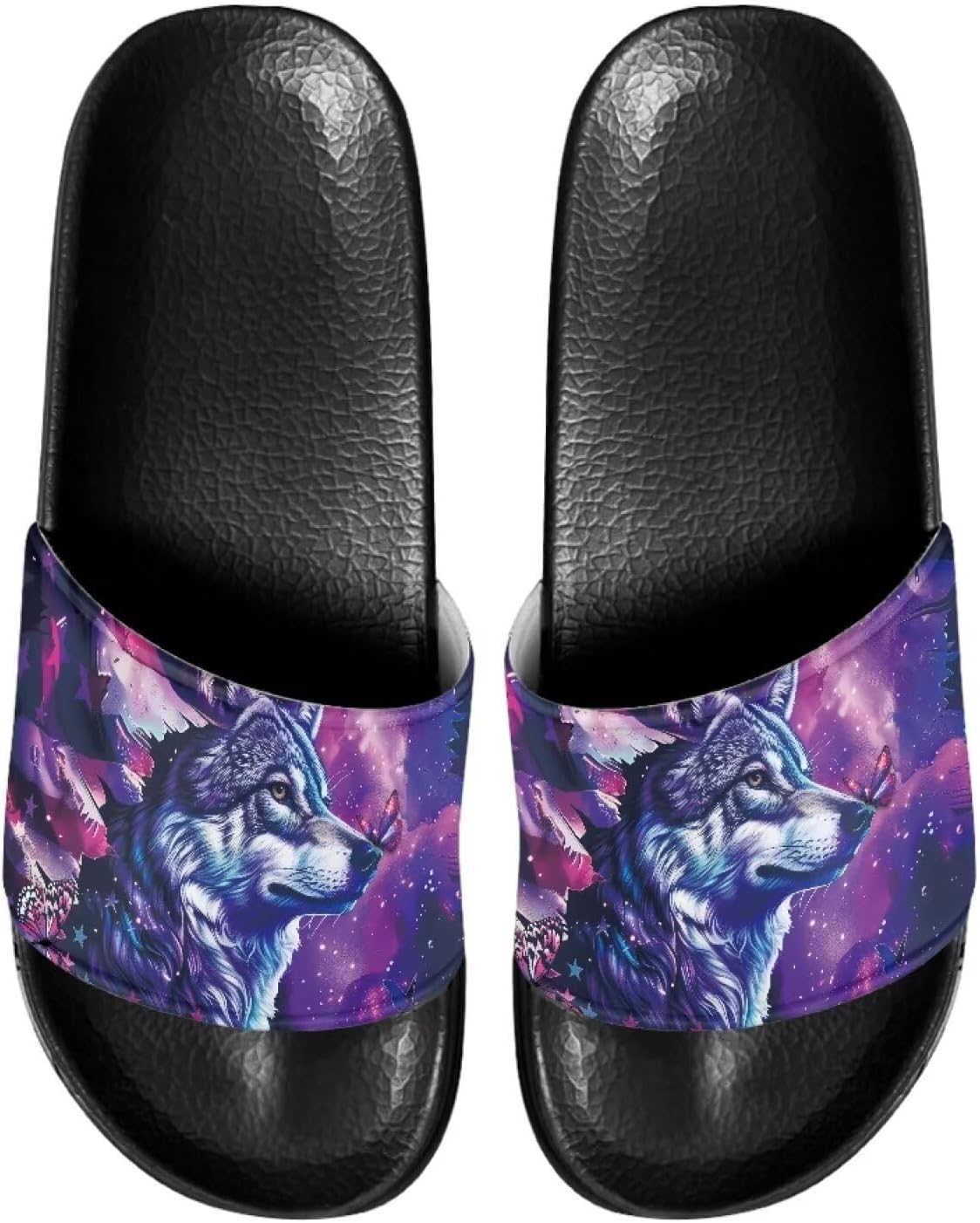 

Мужские шлепанцы для душа Kathyboom, комфортные сандалии с открытым носком, нескользящие, плоские, домашние тапочки, Wolf