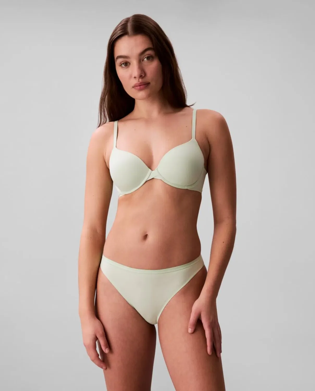 Женские трусы из микрофибры с логотипом на поясе Calvin Klein, Verde — фото 2