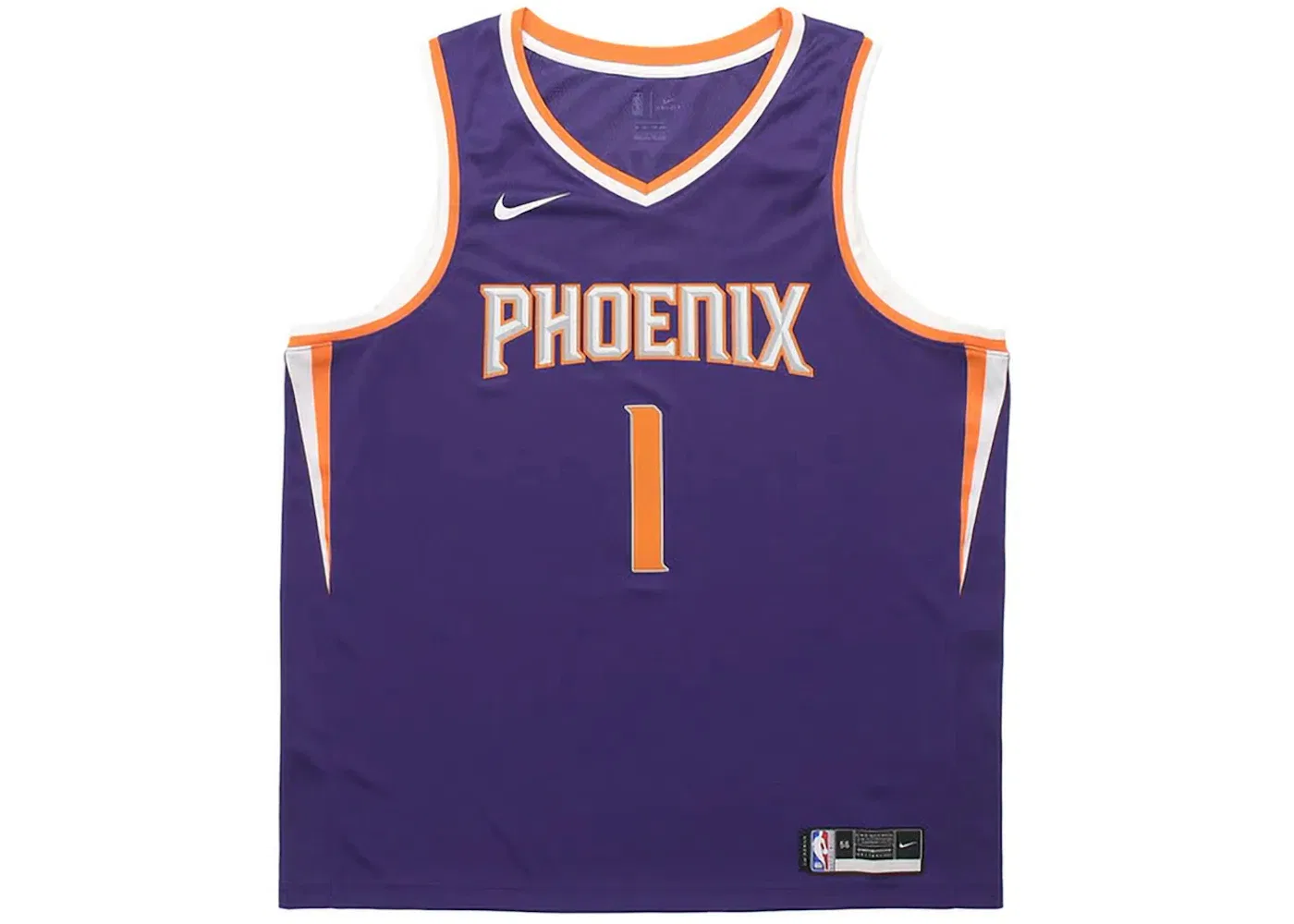 Мужская баскетбольная джерси Nike NBA Phoenix Suns Devin Booker Icon Edition 2023 Swingman, Purple/Orange/White