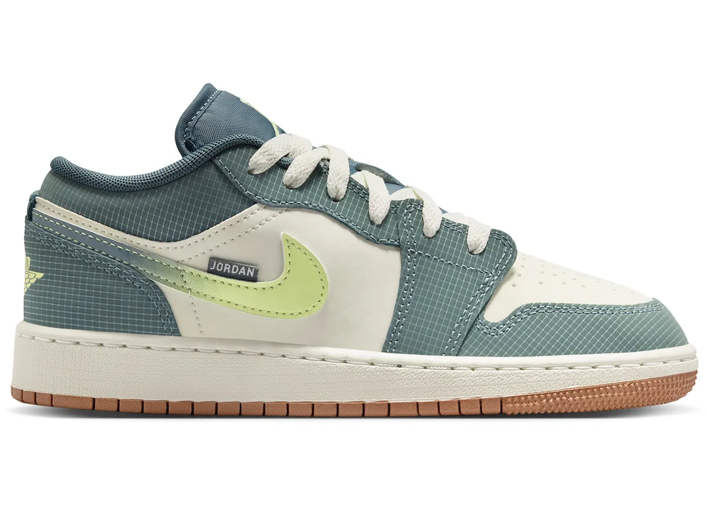Детские кроссовки Lifestyle Jordan 1 Low SE Jordan, Sea Glass/Hasta/Gum Medium Brown/Light Lemon Twist