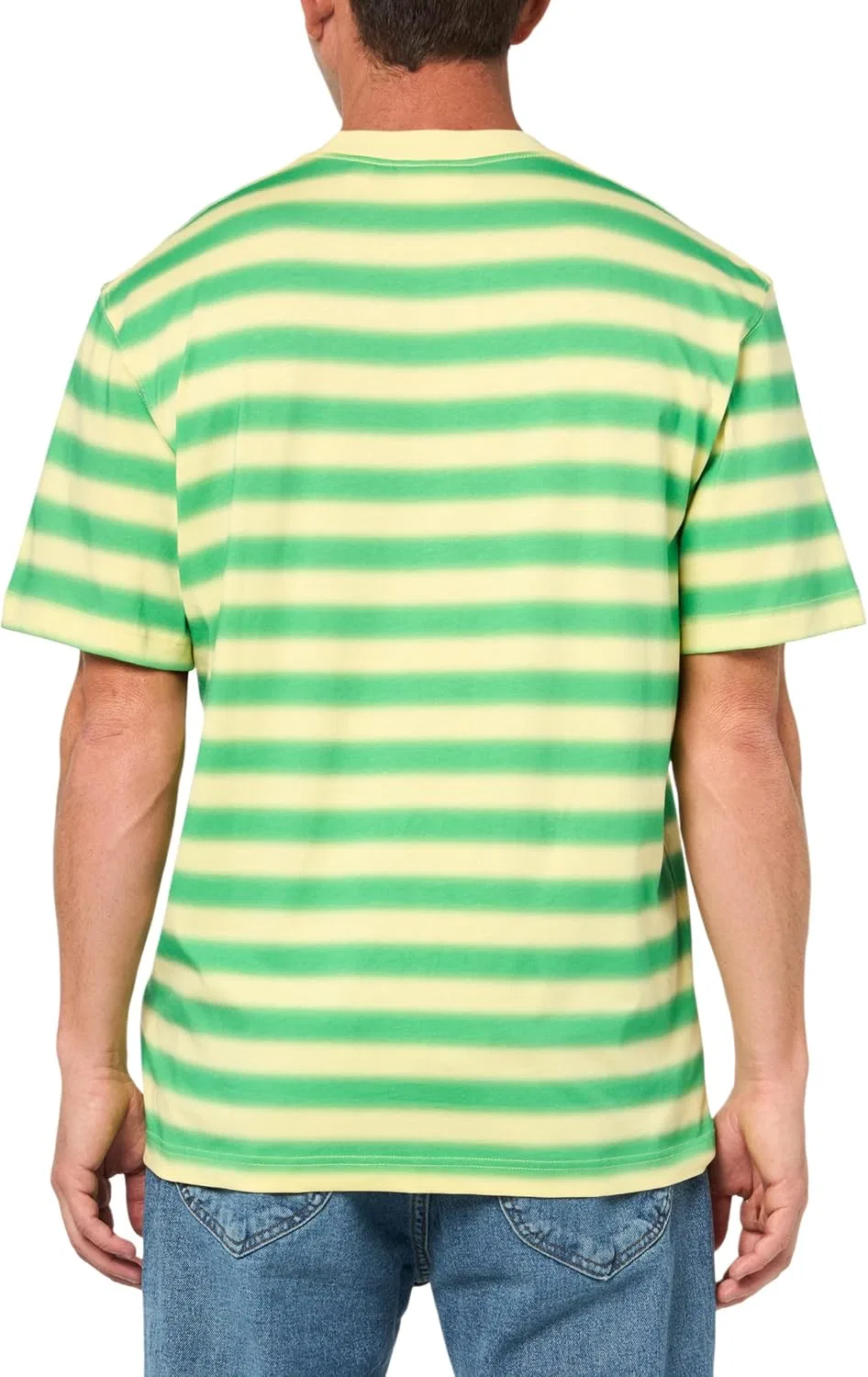 Мужская футболка с принтом полоски Lacoste, Green/Yellow — фото 2