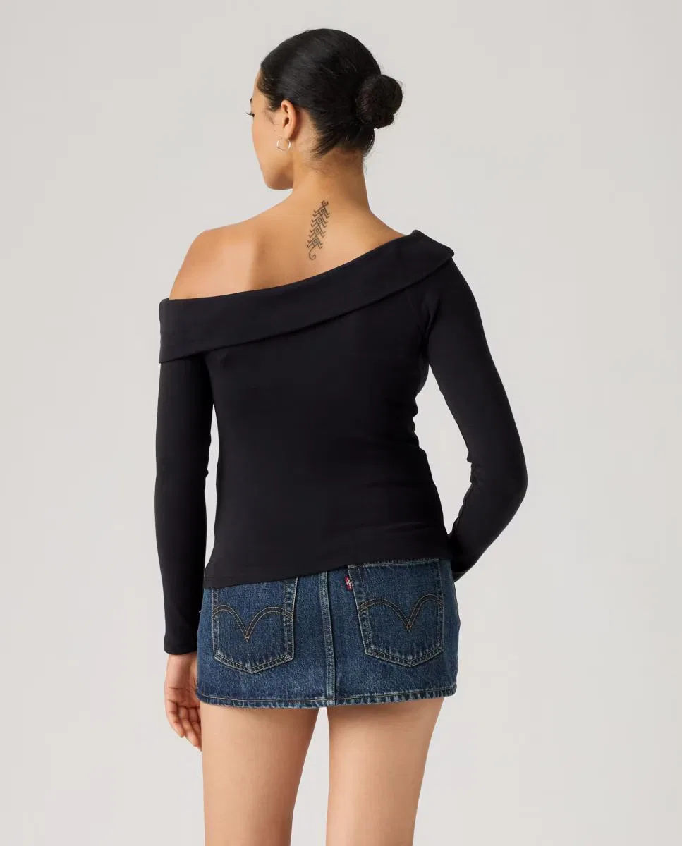 Женская футболка с длинным рукавом, Escote Asimétrico, Levi's, черный — фото 2