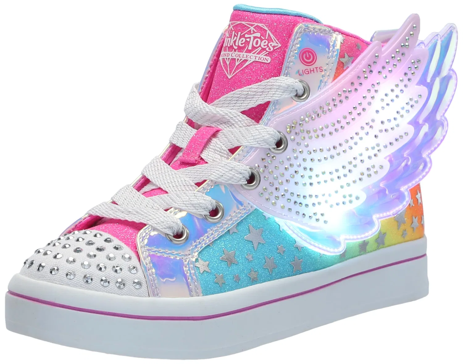 Детские кроссовки для девочек Skechers TWI-lites 2.0 Wings of Dream, Hot Pink Synthetic Multi Trim