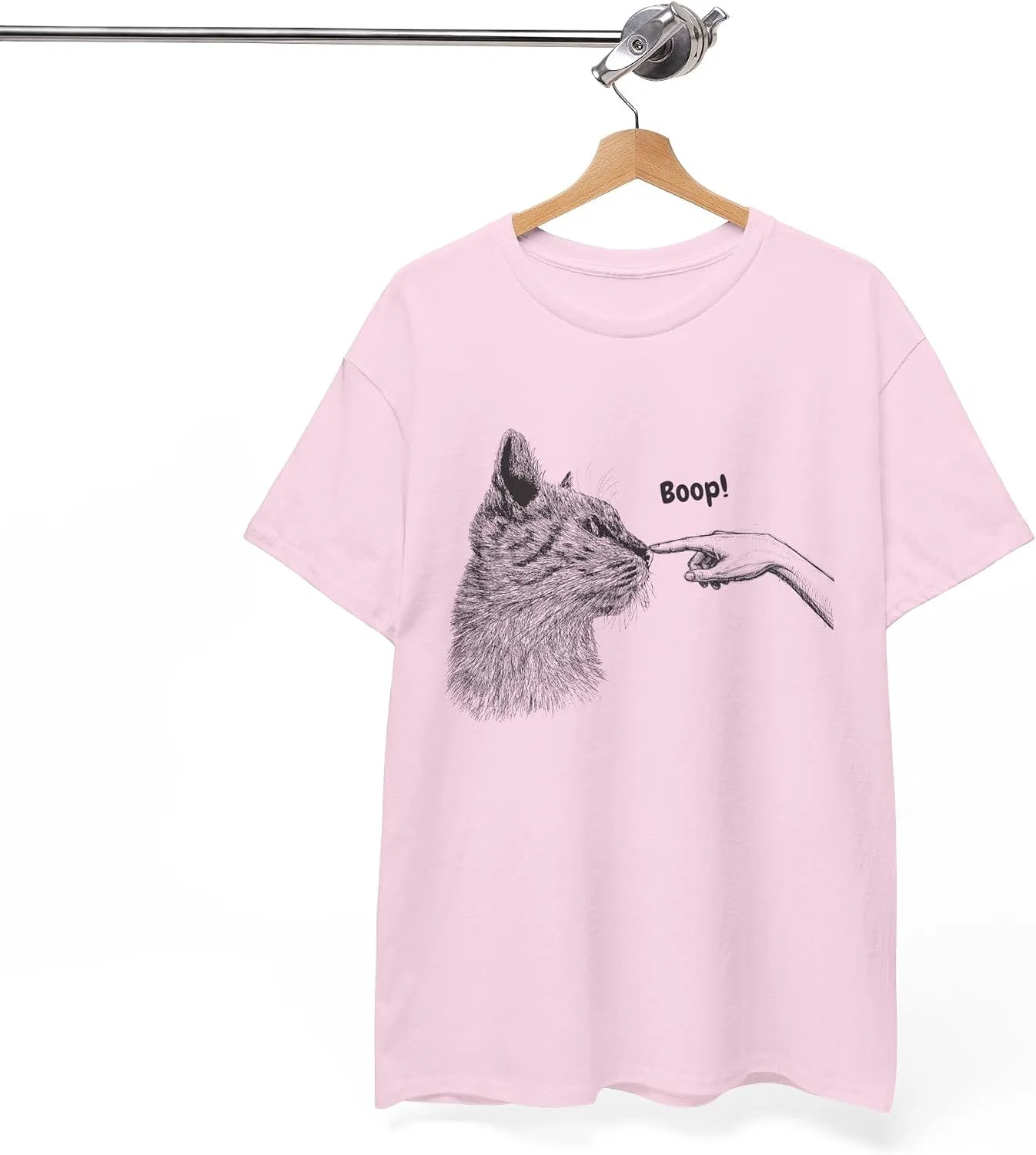 Футболка с котом Boop Gildan 5000, Light Pink — фото 4
