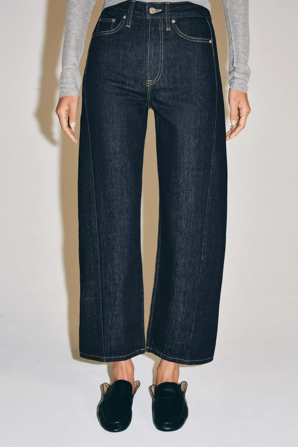 Джинсы средней посадки свободного кроя от ZW COLLECTION ZARA, Blue — фото 2
