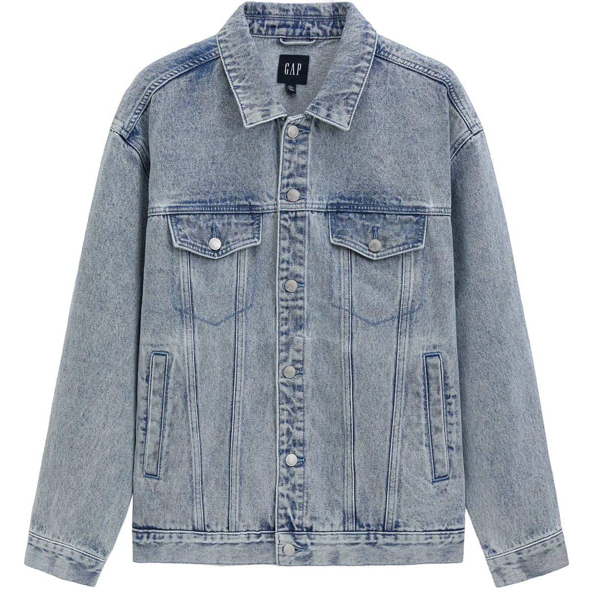 Детская джинсовая куртка с лацканами Medium Washed GAP, Medium Washed — фото 4