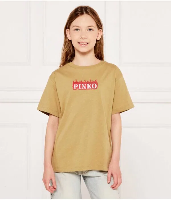 Детская футболка оверсайз с принтом T-Shirt Pinko Up, Sabbia